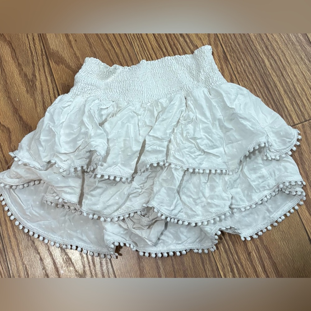 Amazon White Ruffled Maxi Skirt